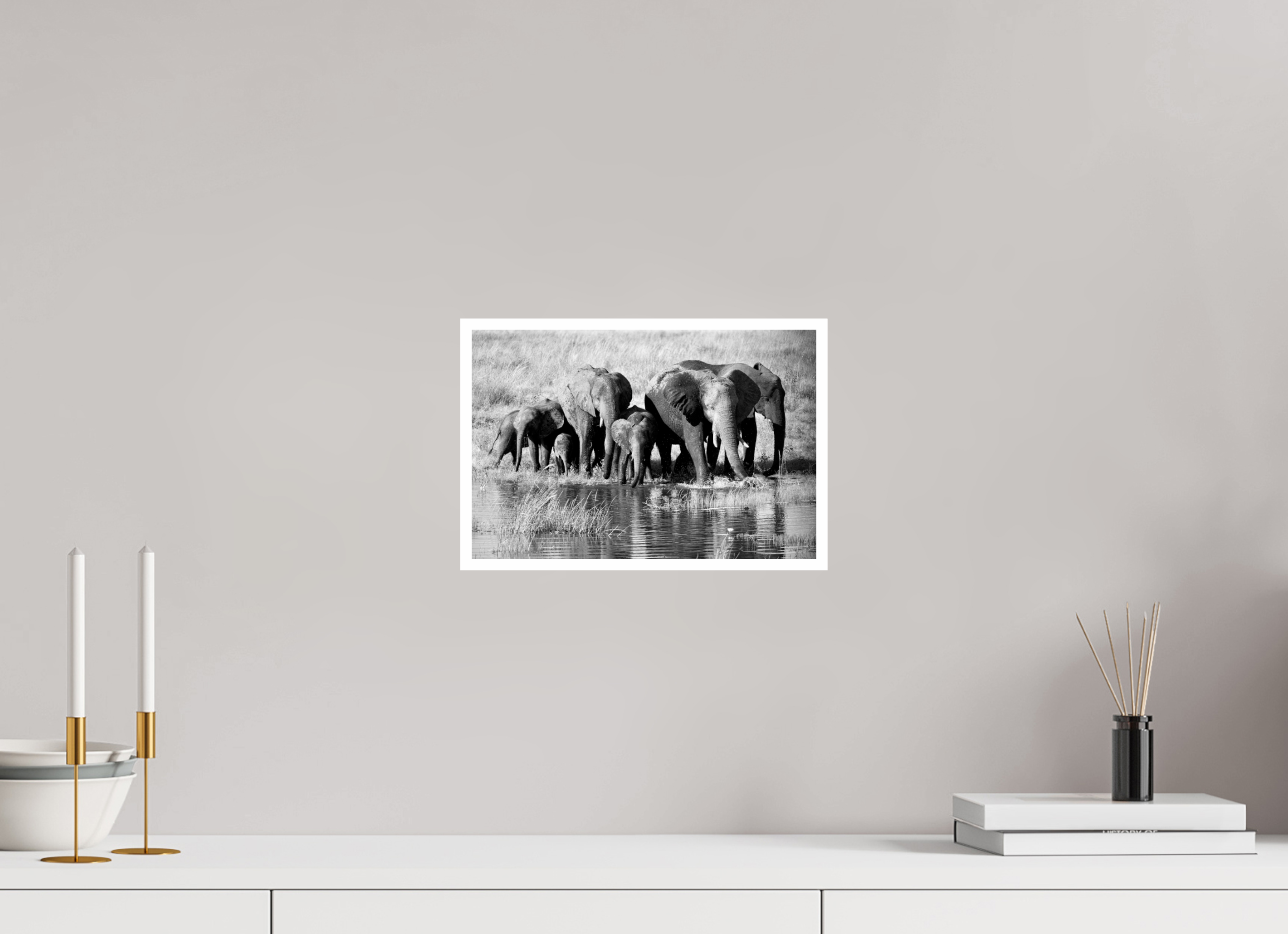 12 x 8″, Ilford Baryta Paper Elephant family
