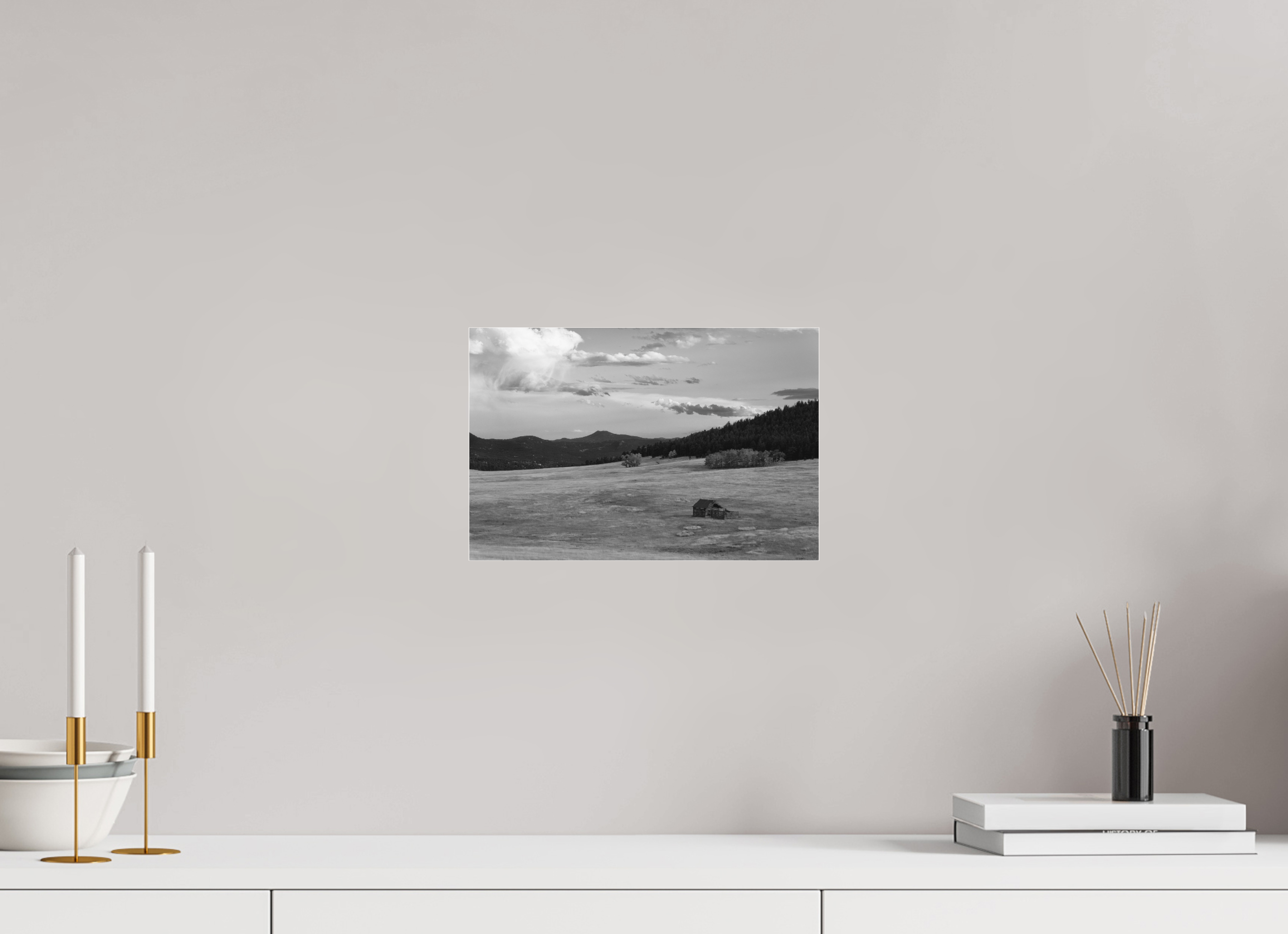 12 x 8″, Ilford B&W Under Acrylic: matte Elk Meadow