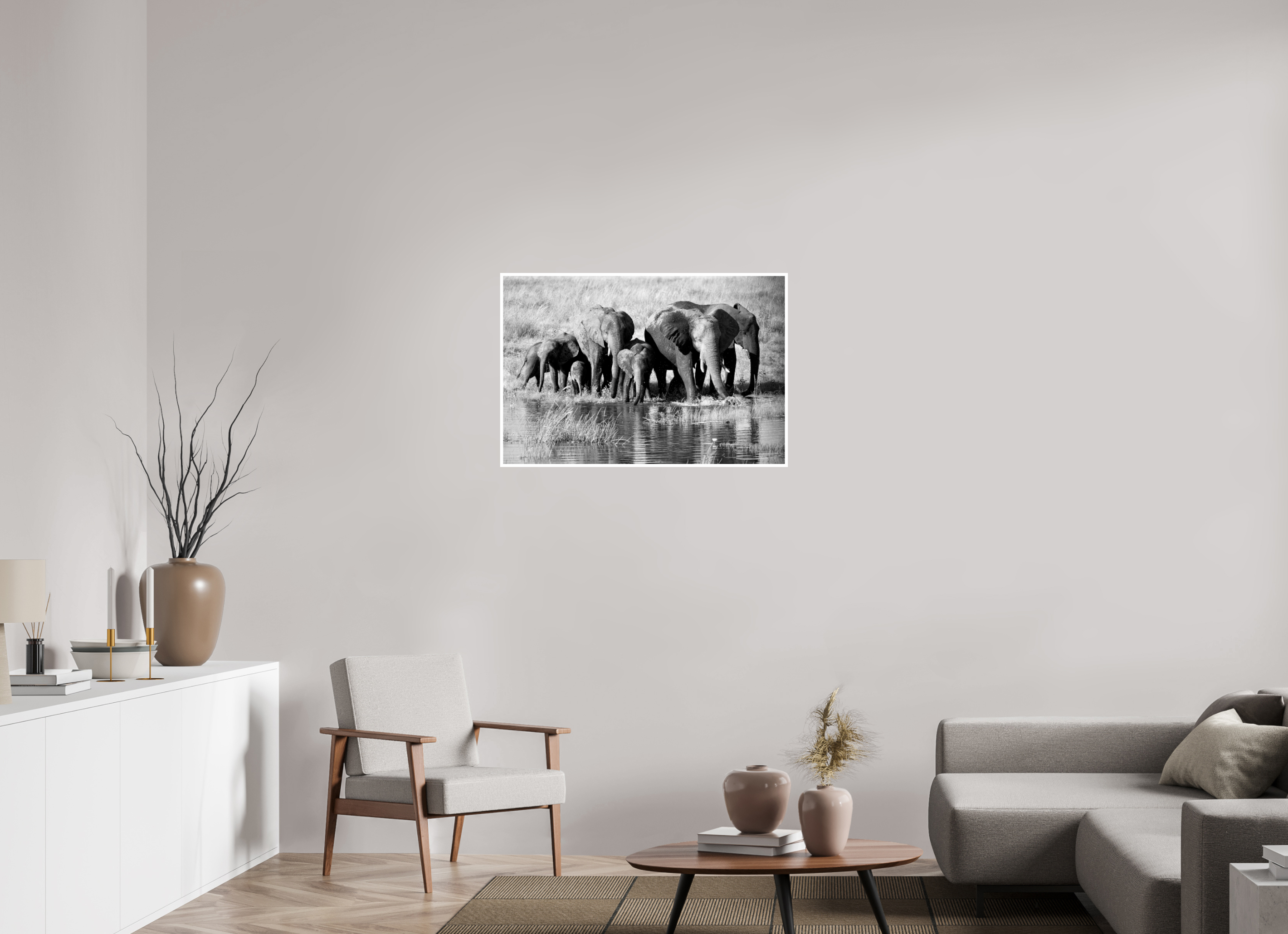 36 x 24″, Ilford Baryta Paper Elephant family