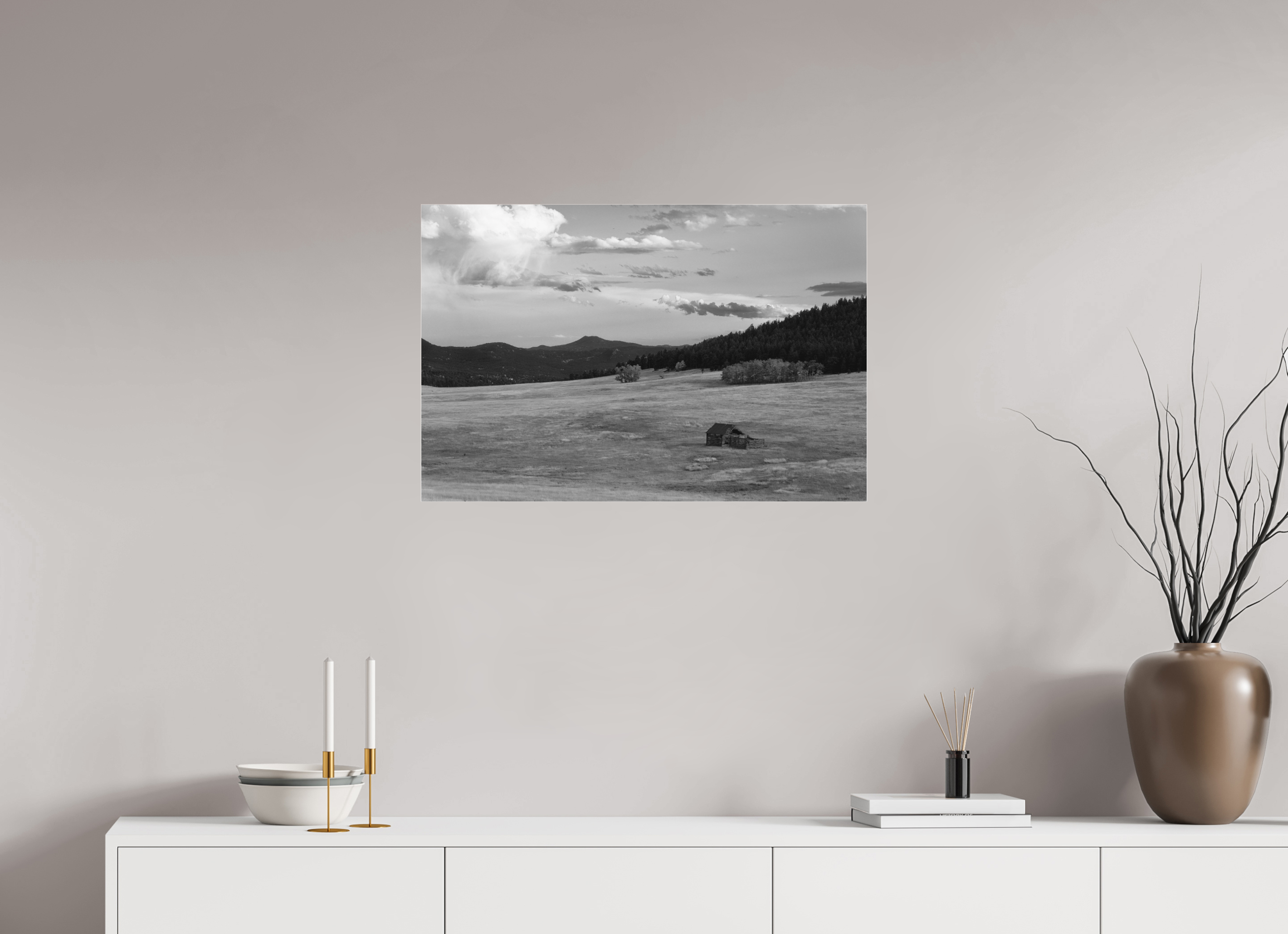 30 x 20″, Ilford B&W Under Acrylic: matte Elk Meadow