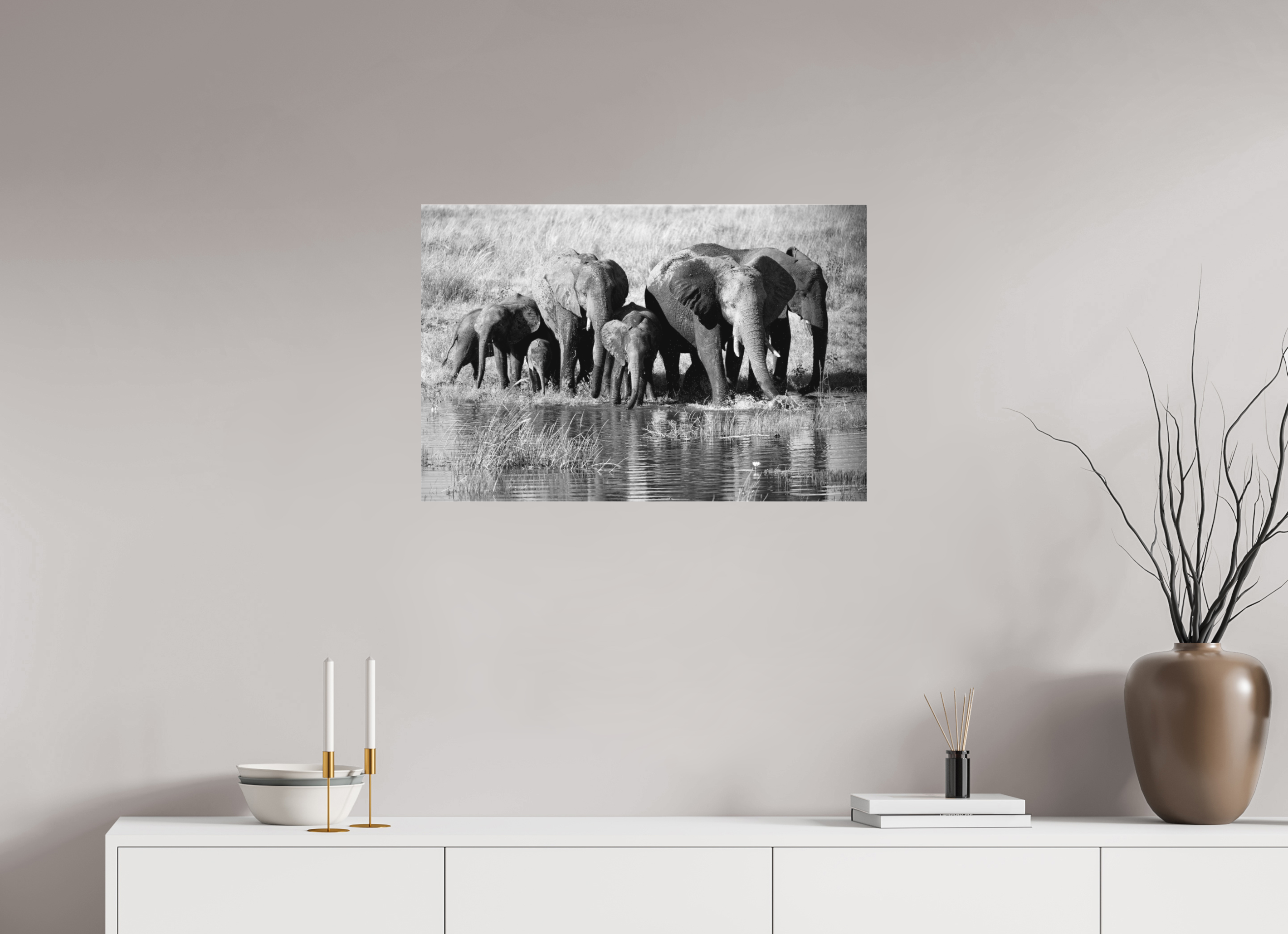 30 x 20″, Ilford B&W Under Acrylic: glossy Family Crossing