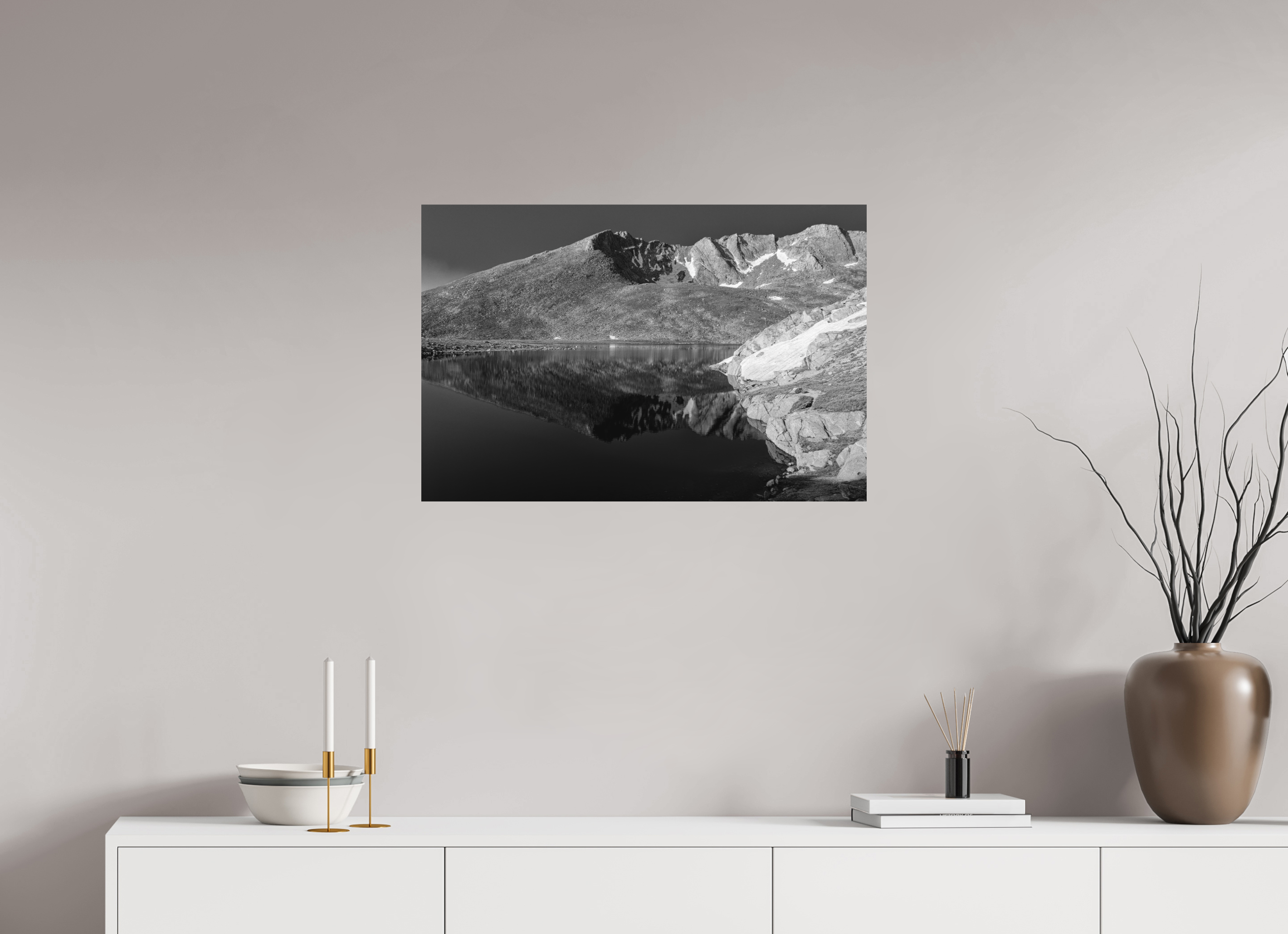 30 x 20″, Ilford B&W On Aluminum: matte Echo of the Summit