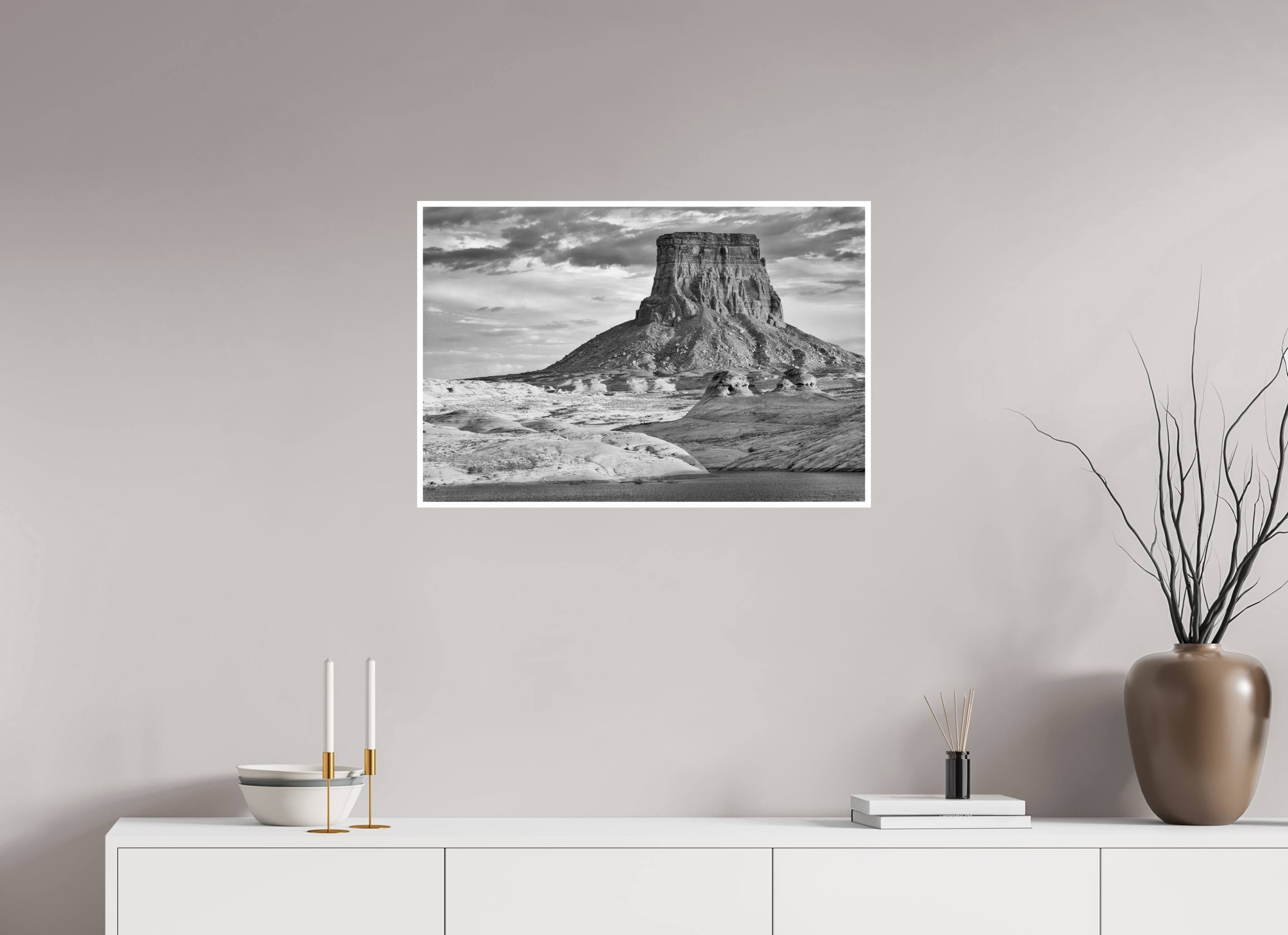 30 x 20″, Ilford B&W Paper: glossy Last Light, Lake Powell