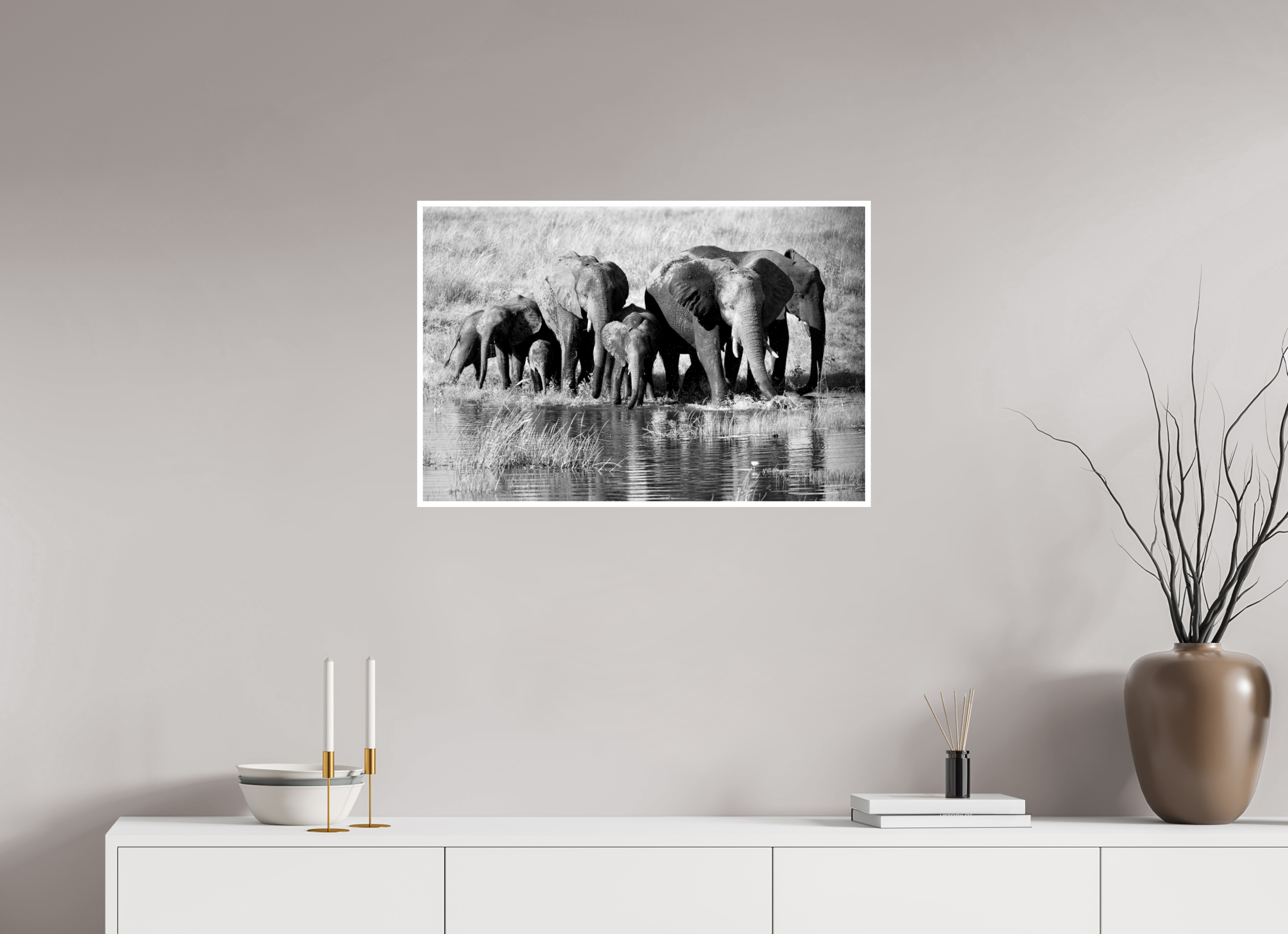30 x 20″, Ilford Baryta Paper Elephant family