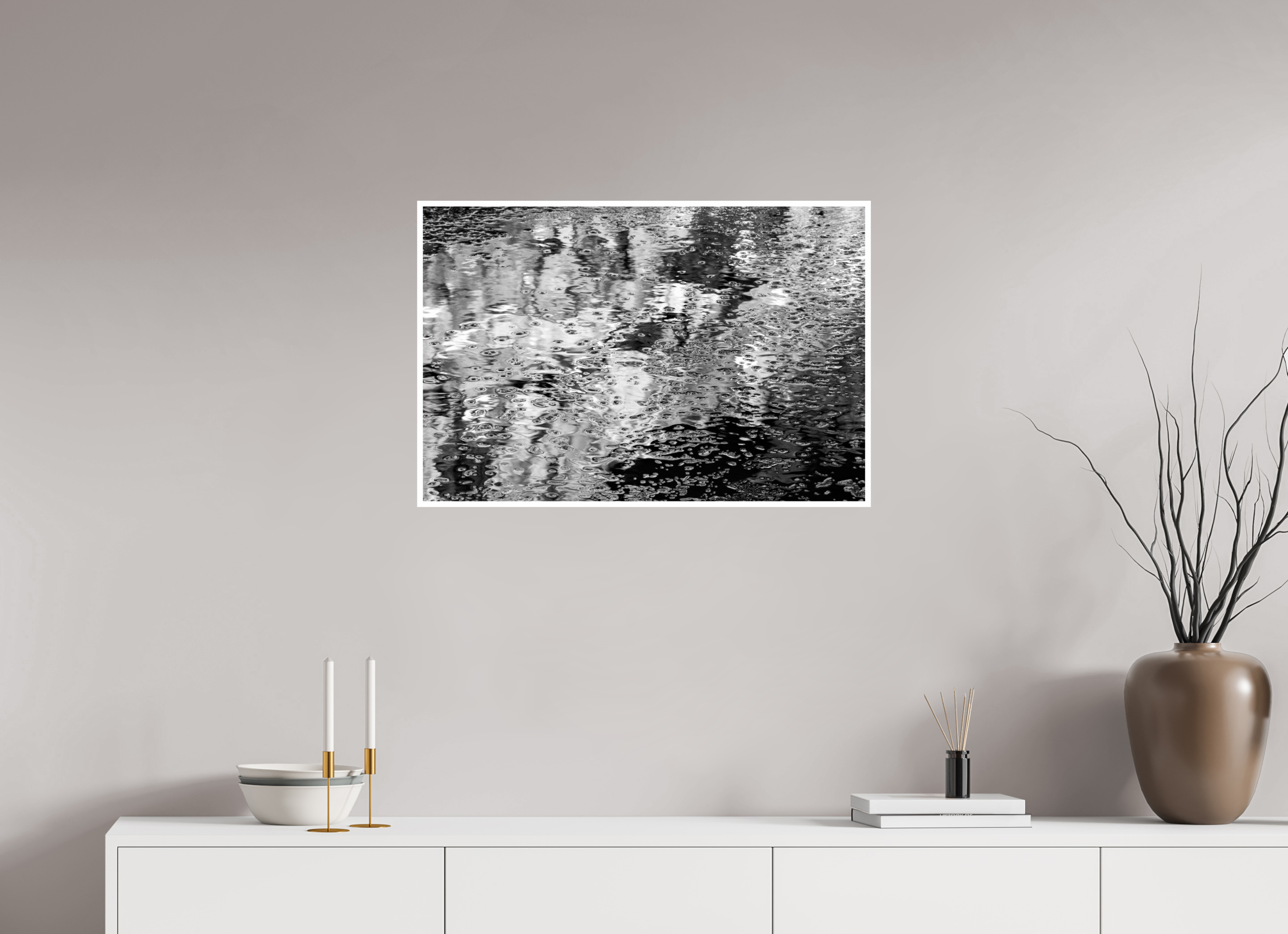 30 x 20″, Ilford Baryta Paper Canyon reflection in ice melt