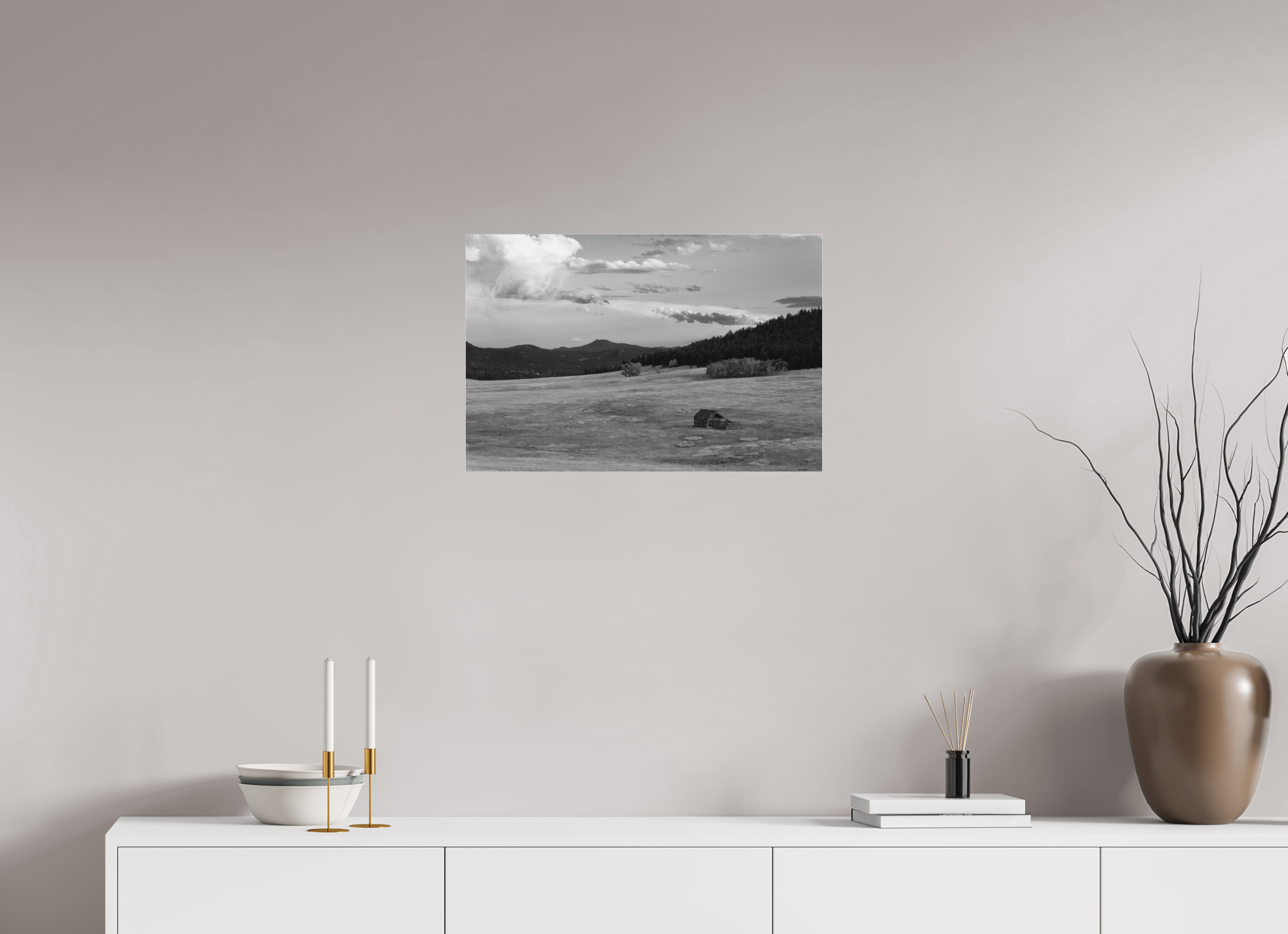 24 x 16″, Ilford B&W Under Acrylic: glossy Elk Meadow