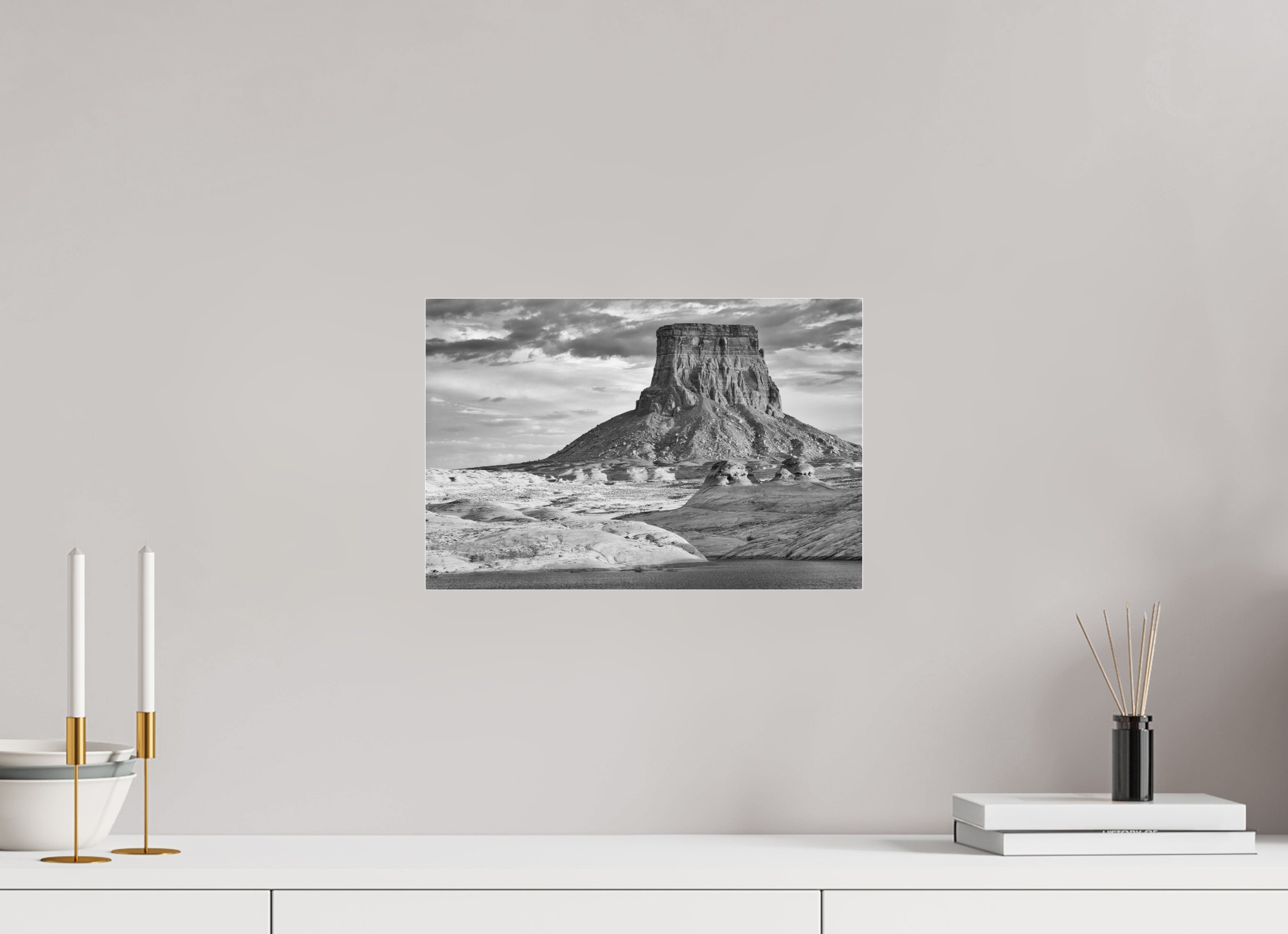 15 x 10″, Ilford B&W Under Acrylic: glossy Last Light, Lake Powell