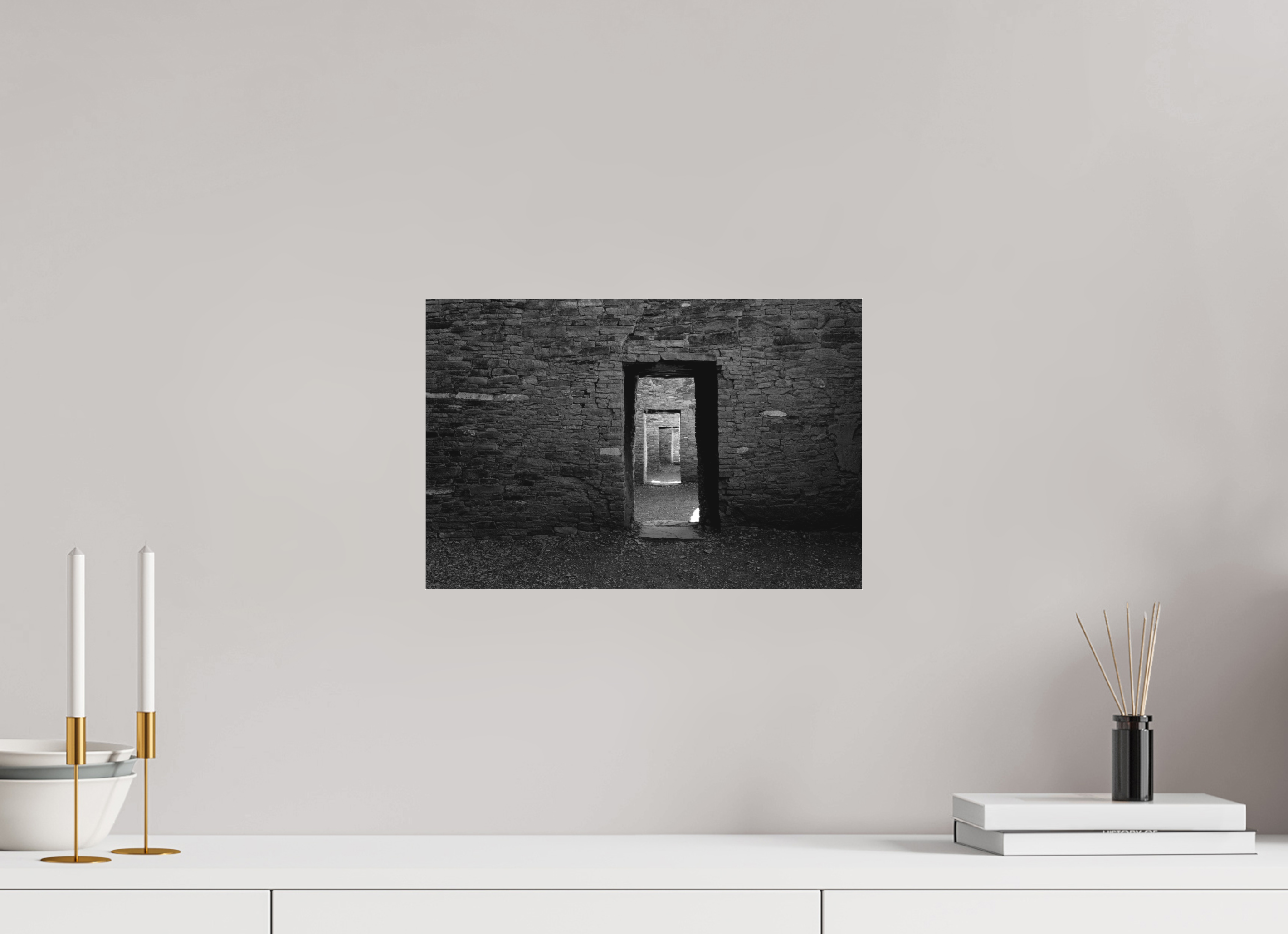 15 x 10″, Ilford B&W Under Acrylic: matte Five Rooms of Time