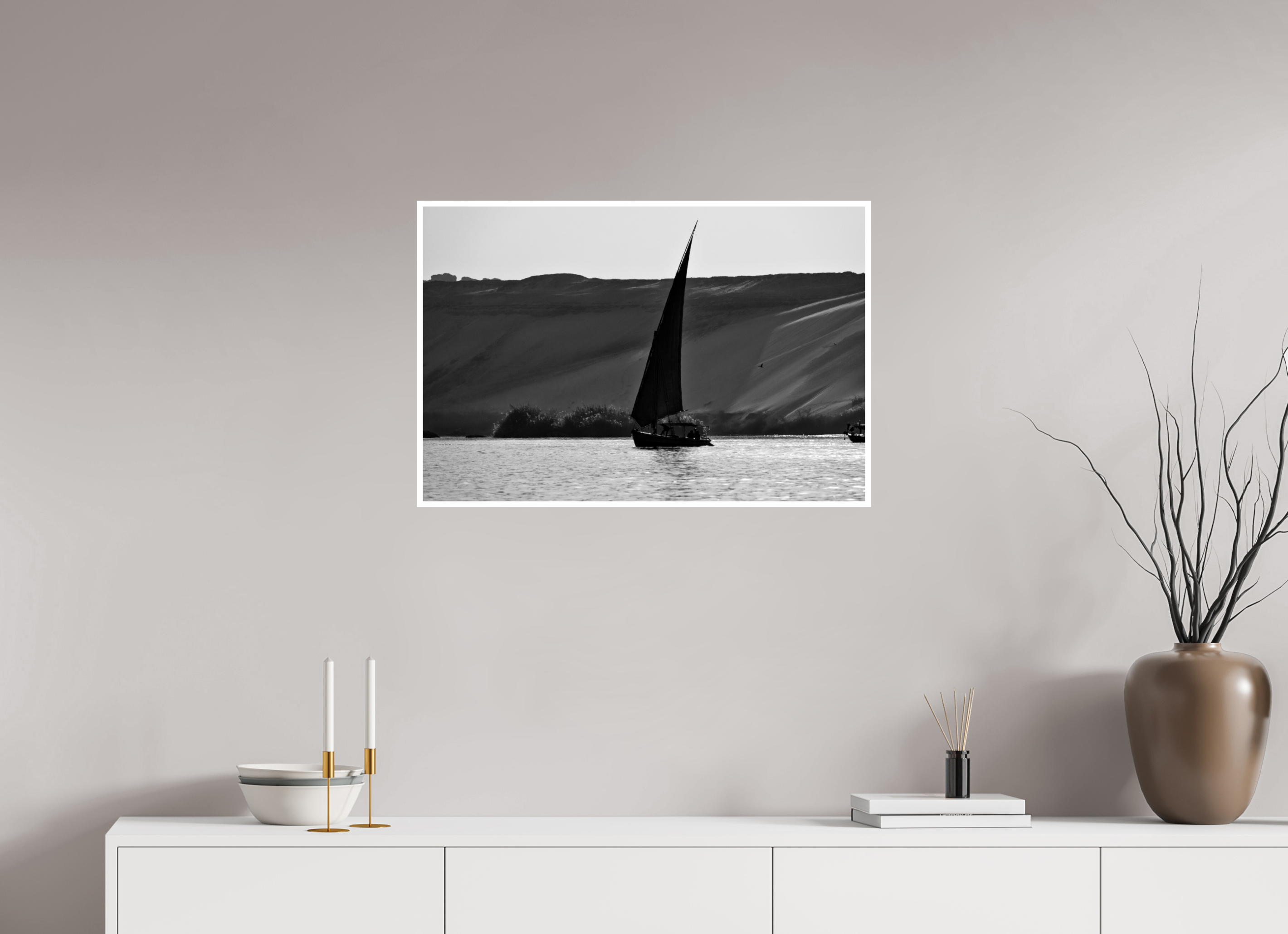 30 x 20″, Ilford Baryta Paper Sailing the Nile