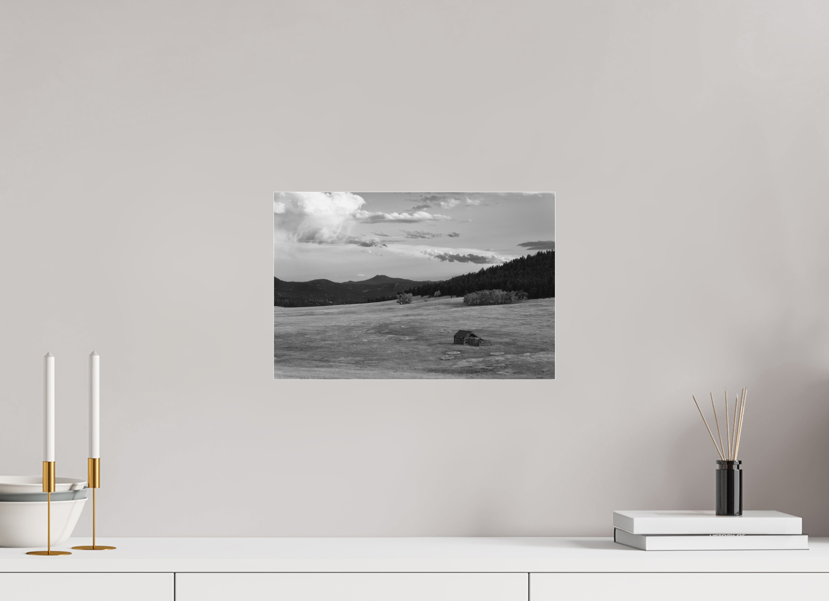 15 x 10″, Ilford B&W Under Acrylic: glossy Elk Meadow