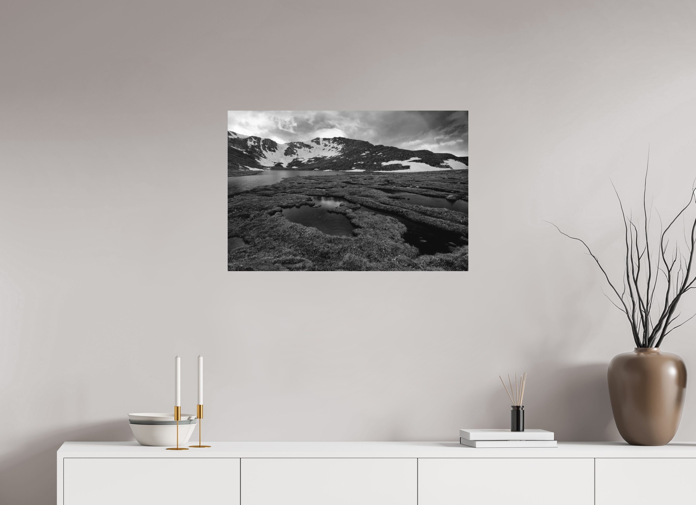 30 x 20″, Ilford B&W On Aluminum: matte Sunset Fire