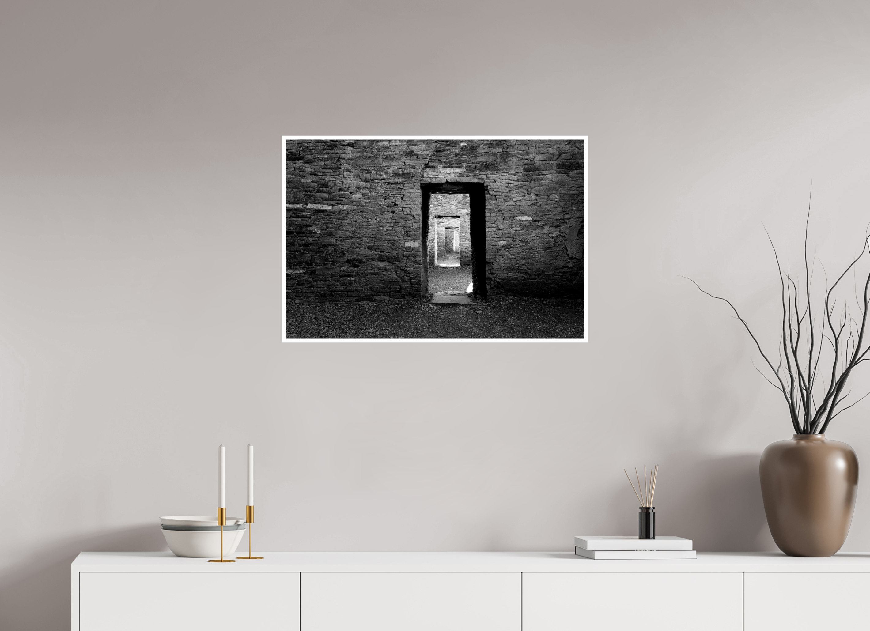 30 x 20″, Ilford Baryta Paper 5 Rooms, Pueblo Bonito
