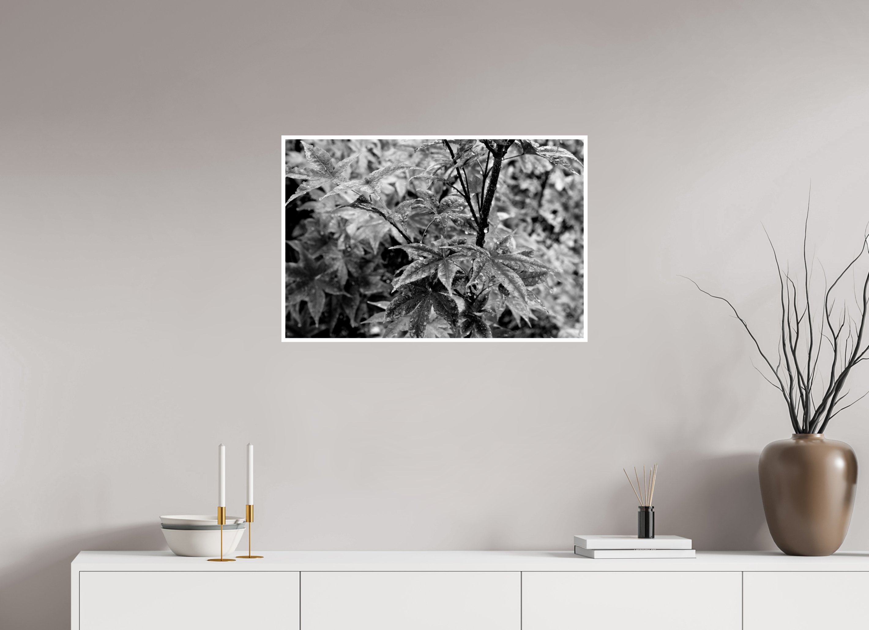 30 x 20″, Ilford Baryta Paper Japanese Elm Raindrops